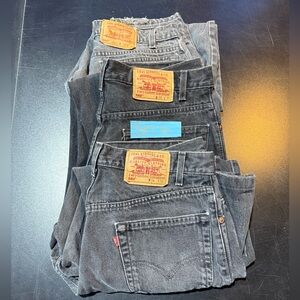 Levi's Men's Dark Gray & Black Straight Jeans